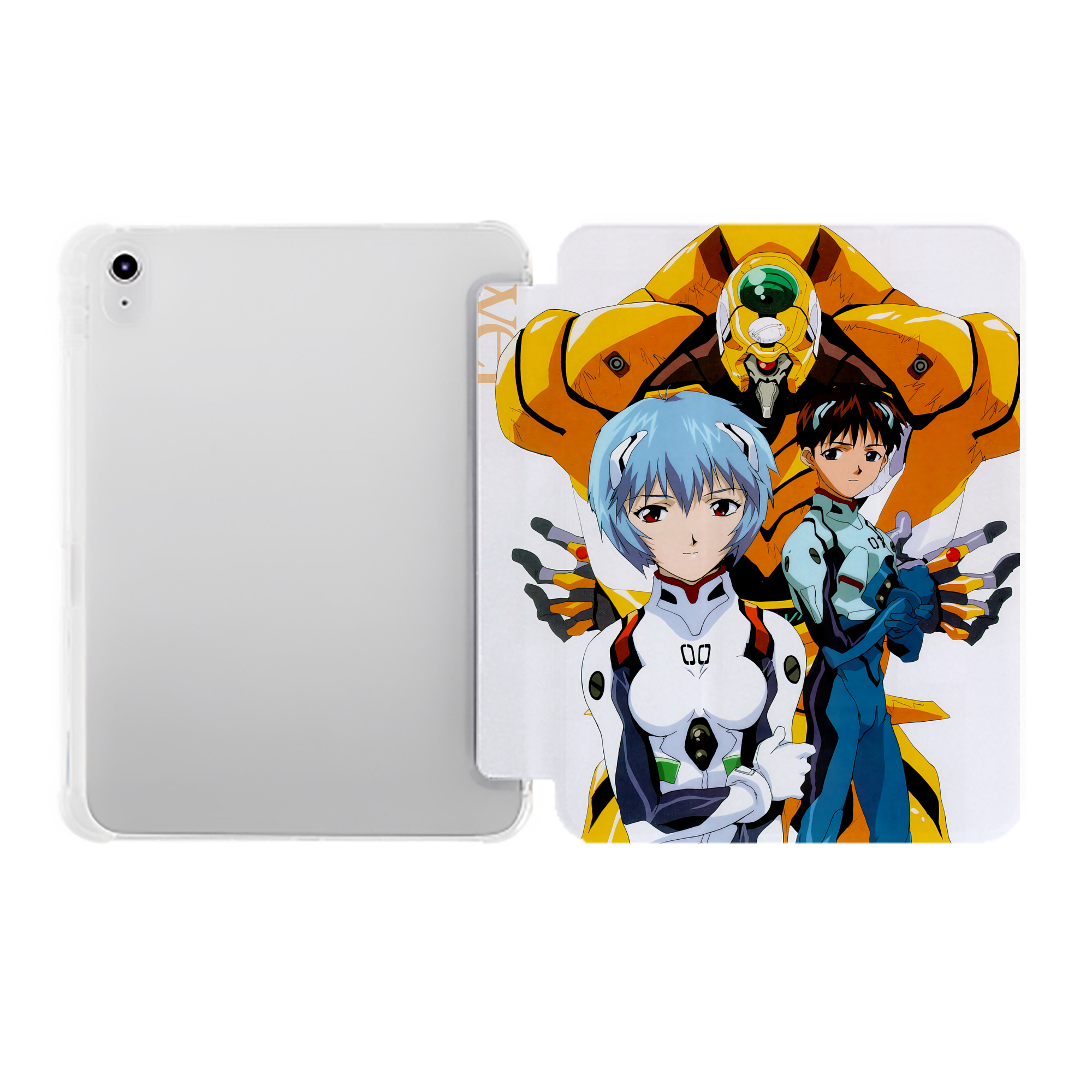 （画像用） EVA 新世紀エヴァンゲリオン IPad ケース ペン収納付き 三つ折りスタンド PUレザー×シリコン 対応機種9.5/10.5/10.9インチ